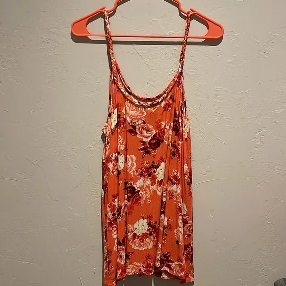 Torrid orange floral braided tank top size 2 - Picture 5 of 7